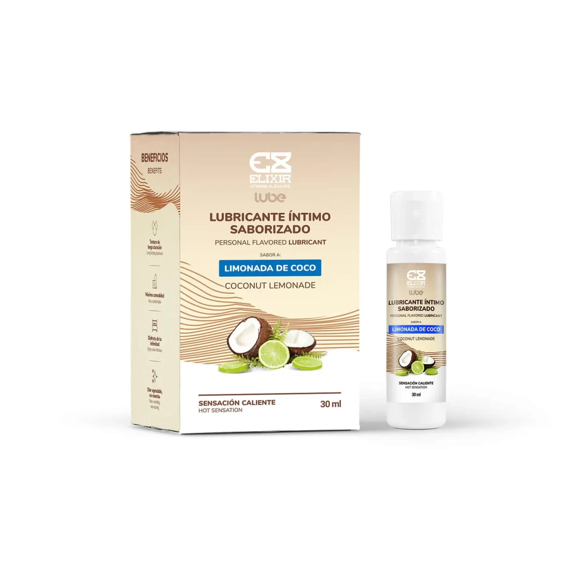 Lubricante Caliente Saborizado Elixir Limonada de Coco